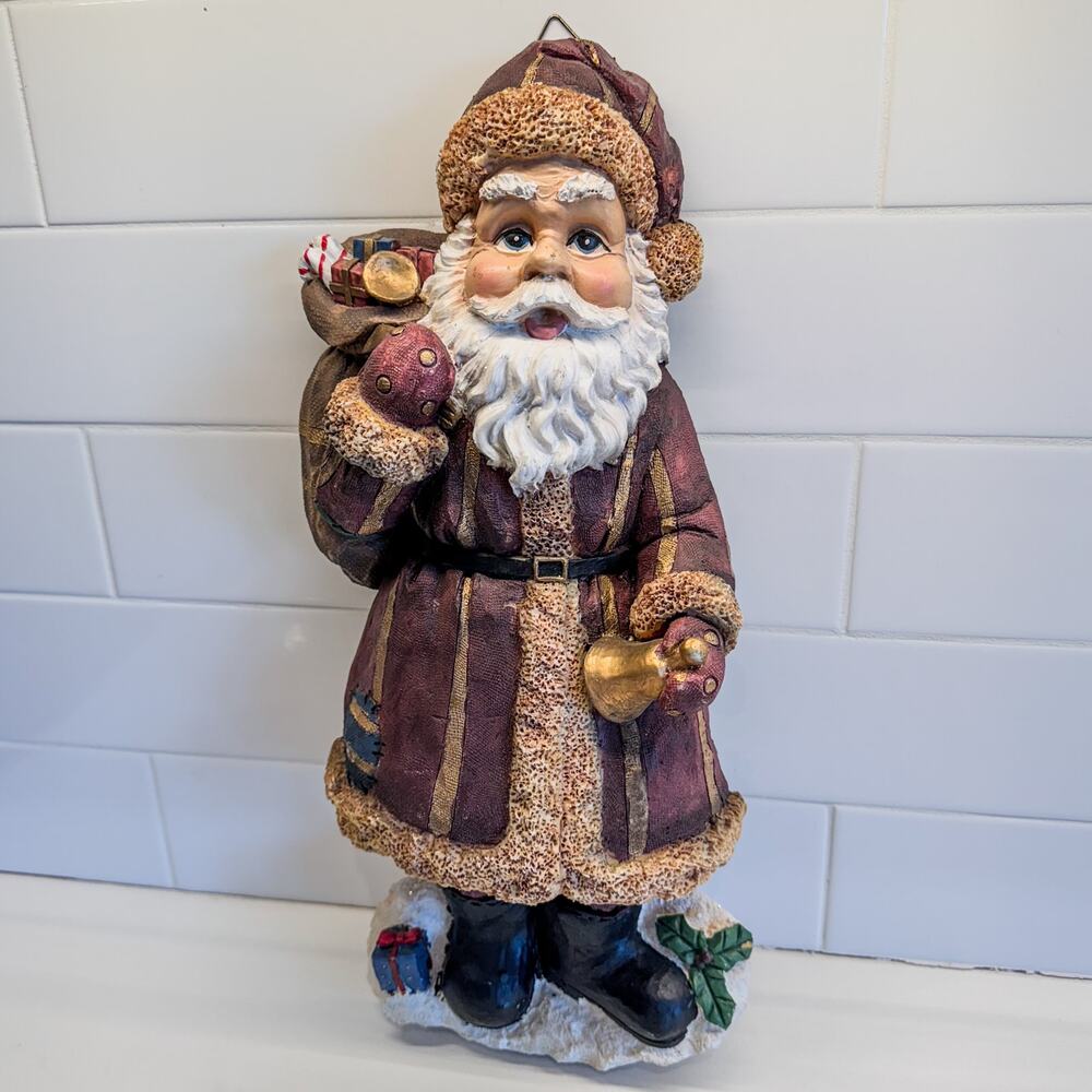 Vintage Old World Christmas Santa Claus Wall Decor, 14.5”H, Styrofoam Casting - Picture 3 of 10